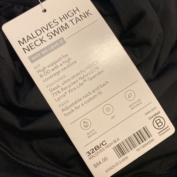 Athleta Maldives High Neck Tankini // Black - Picture 8 of 13